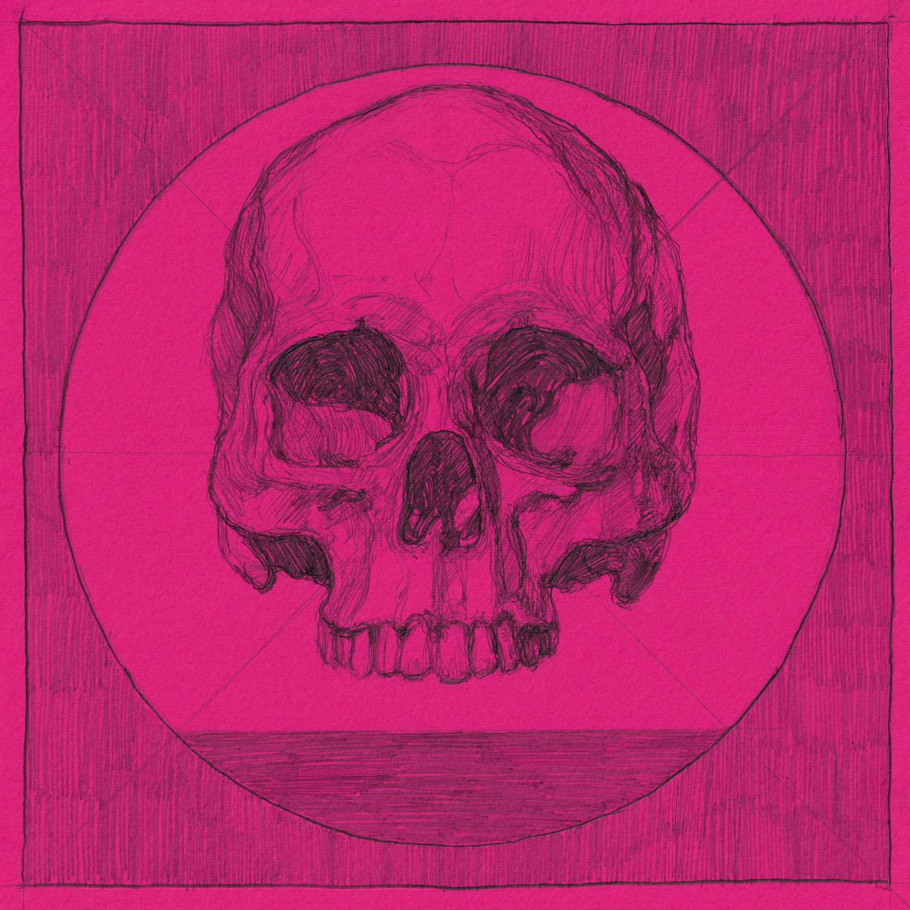 skull circle pink