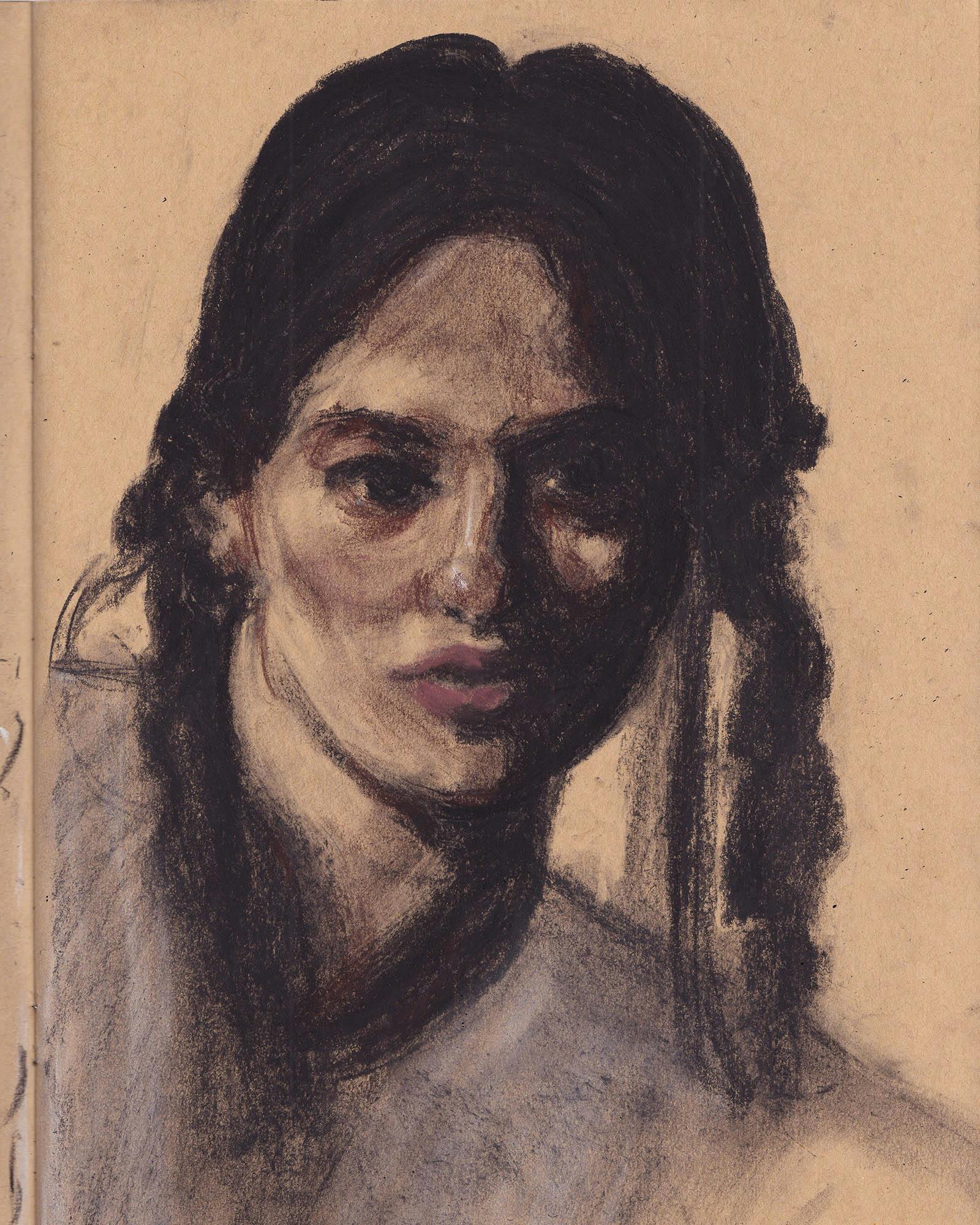 young woman with pigtails