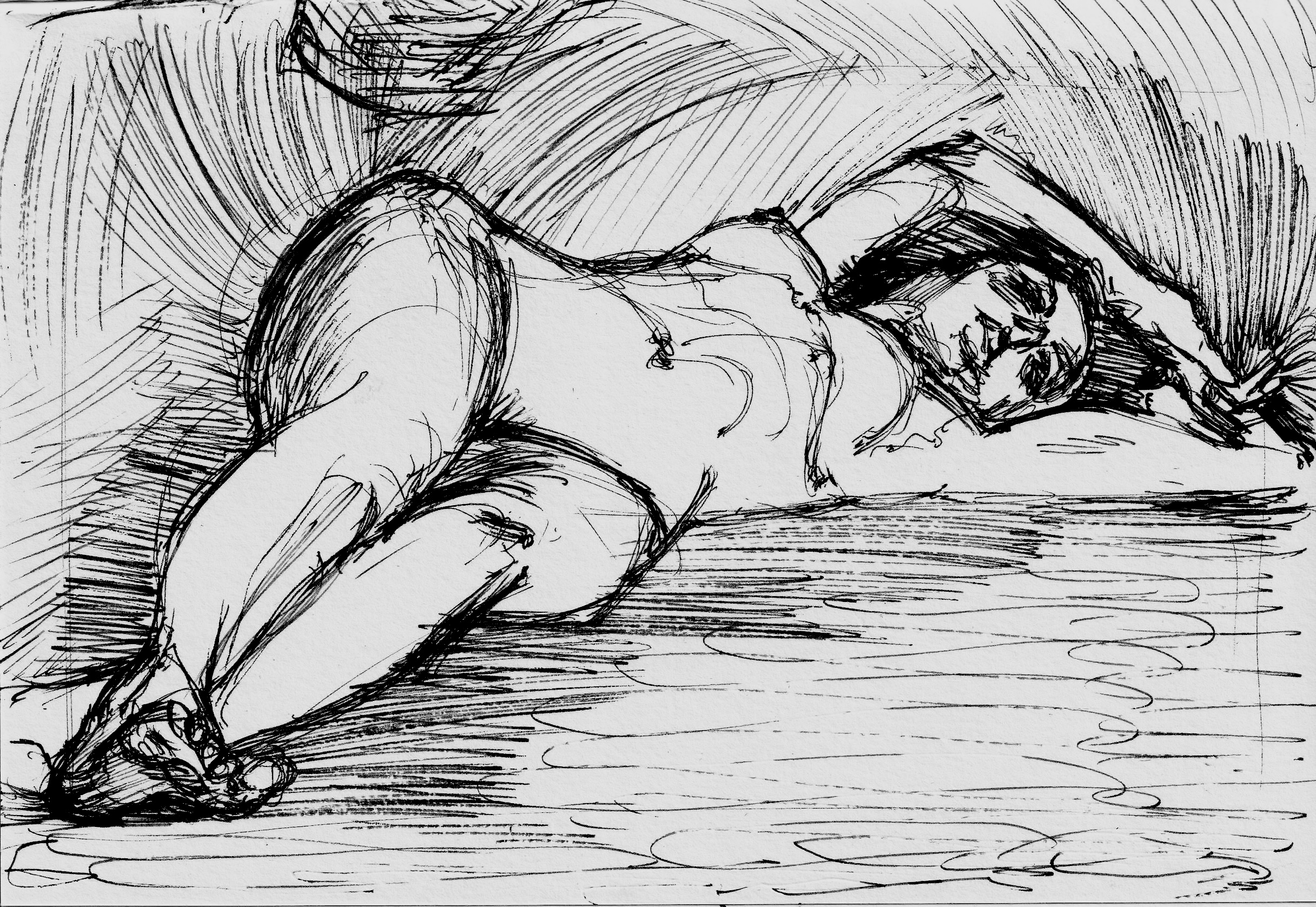 lying nude