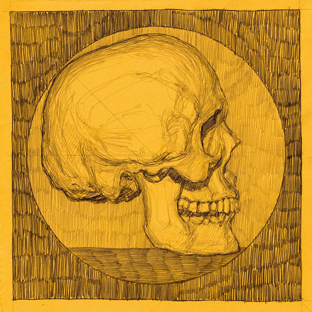 skull circle yellow