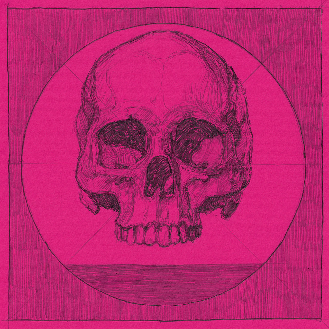 skull circle pink