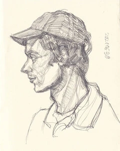 Artwork titled: 'young man with cap'