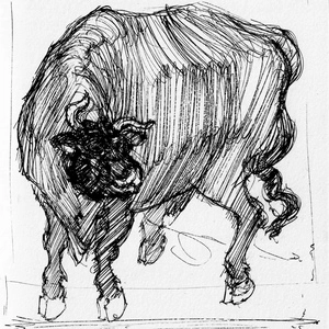 Artwork titled: 'japanese bull master drawing'