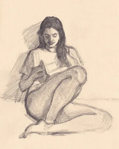 Artwork titled: 'lidija reading'